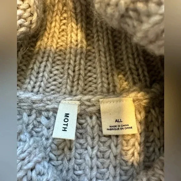 ANTHROPOLOGIE Women’s Moth Poncho Wool Knit Alpaca One size - Picture 6 of 12